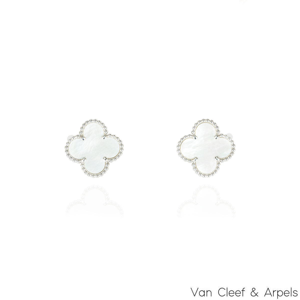 Van Cleef & Arpels White Gold Mother Of Pearl Vintage Alhambra VCARF48600